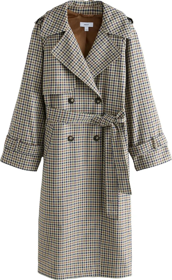 Check Double Breasted Trench Coat | Nordstrom