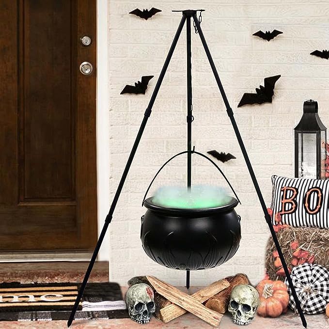 Halloween Decorations Outdoor - Halloween Party Decorations - Large Witches Cauldron on Tripod wi... | Amazon (US)