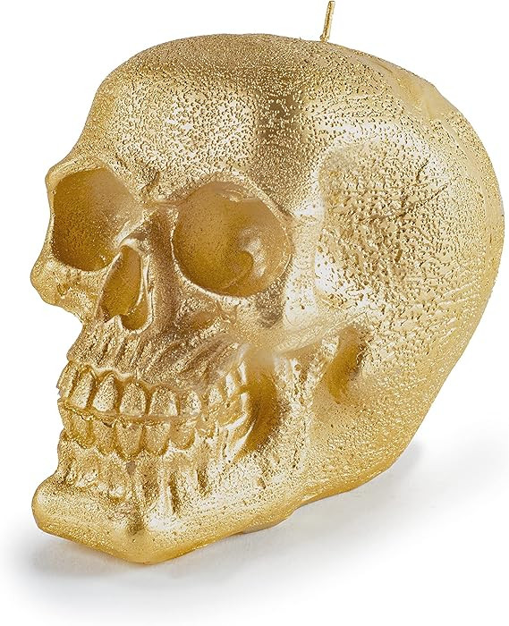 CANDWAX 6x4.3 inch Gold Skull Candle - Ideal as Spell Candles and Halloween Candles - Themed Cand... | Amazon (US)