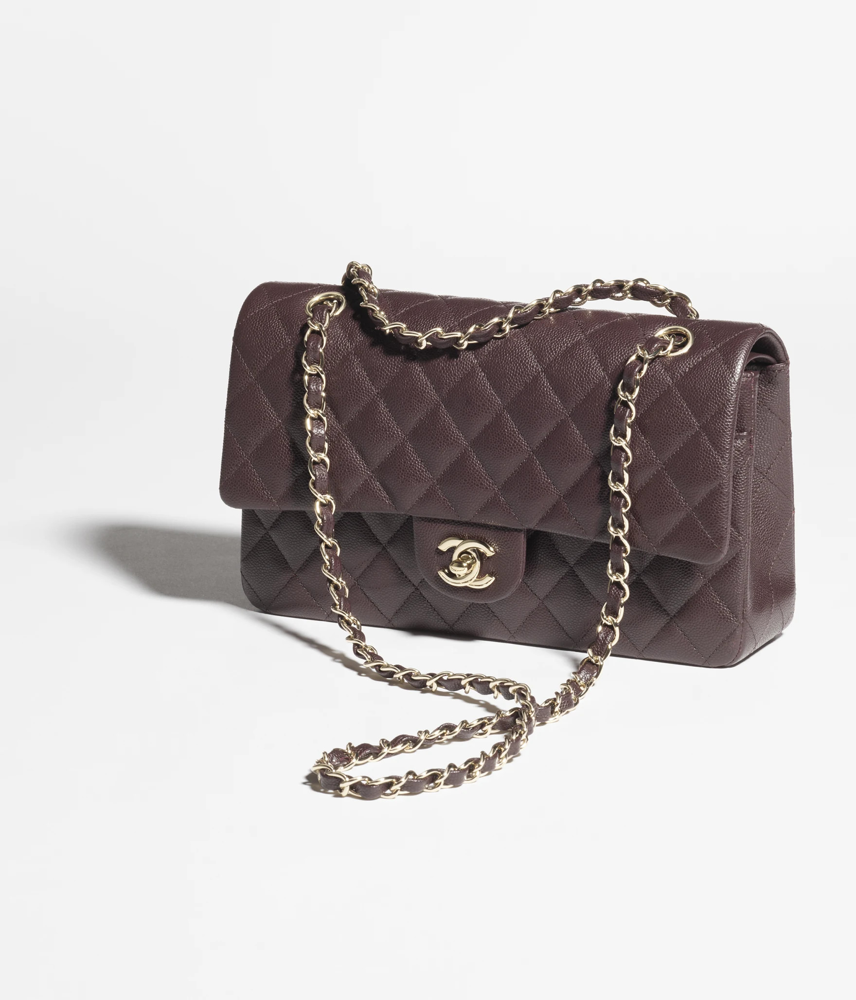 Classic 11.12 handbag, Grained shiny calfskin & gold-tone metal, dark brown — Fashion | CHANEL | Chanel, Inc. (US)