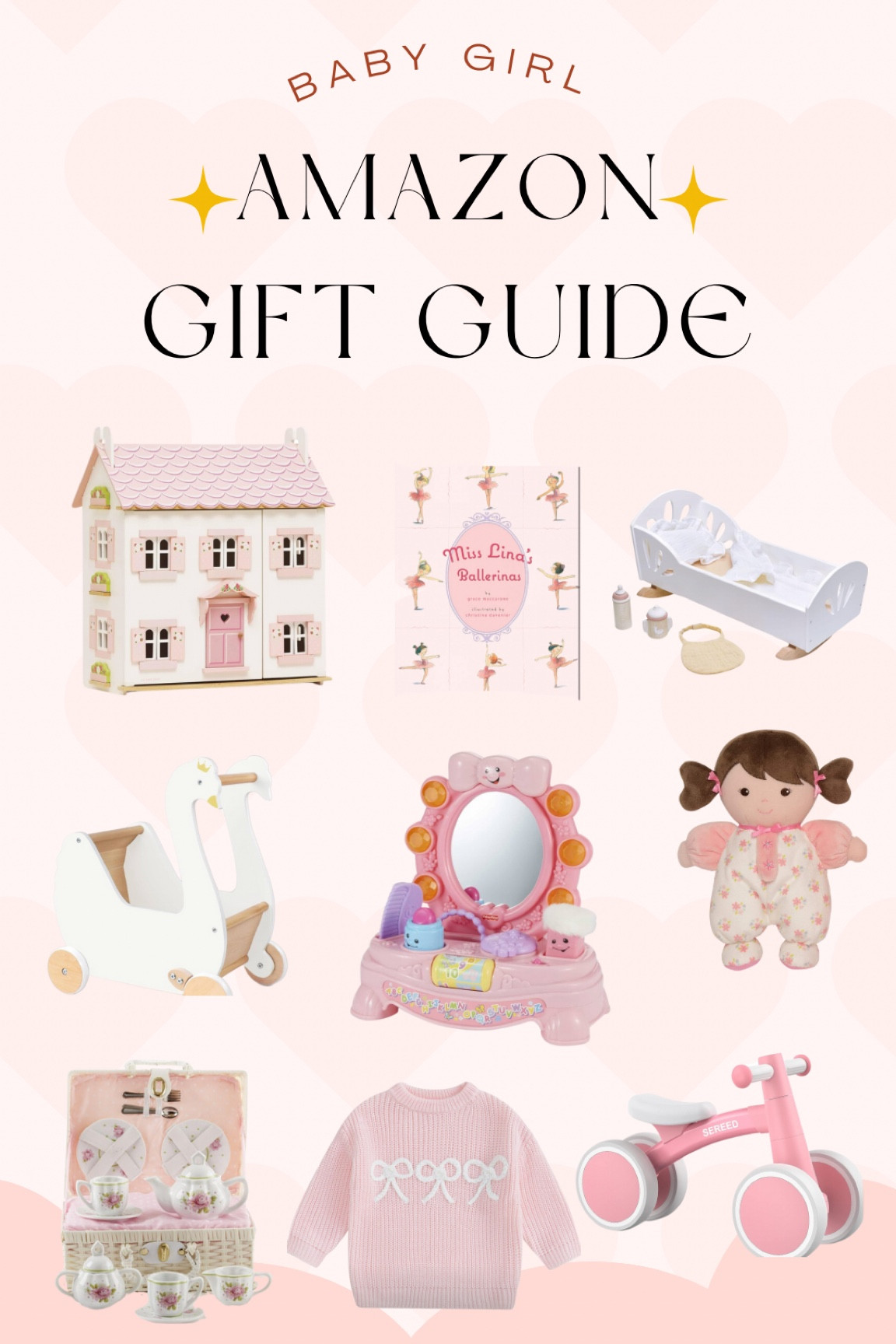 One year old baby girl gift guide. Baby girl gift guide. Baby girl 1st birthday gift. Baby girl Christmas gift guide. Baby girl Amazon gift guide 

#LTKHoliday #LTKBaby #LTKGiftGuide