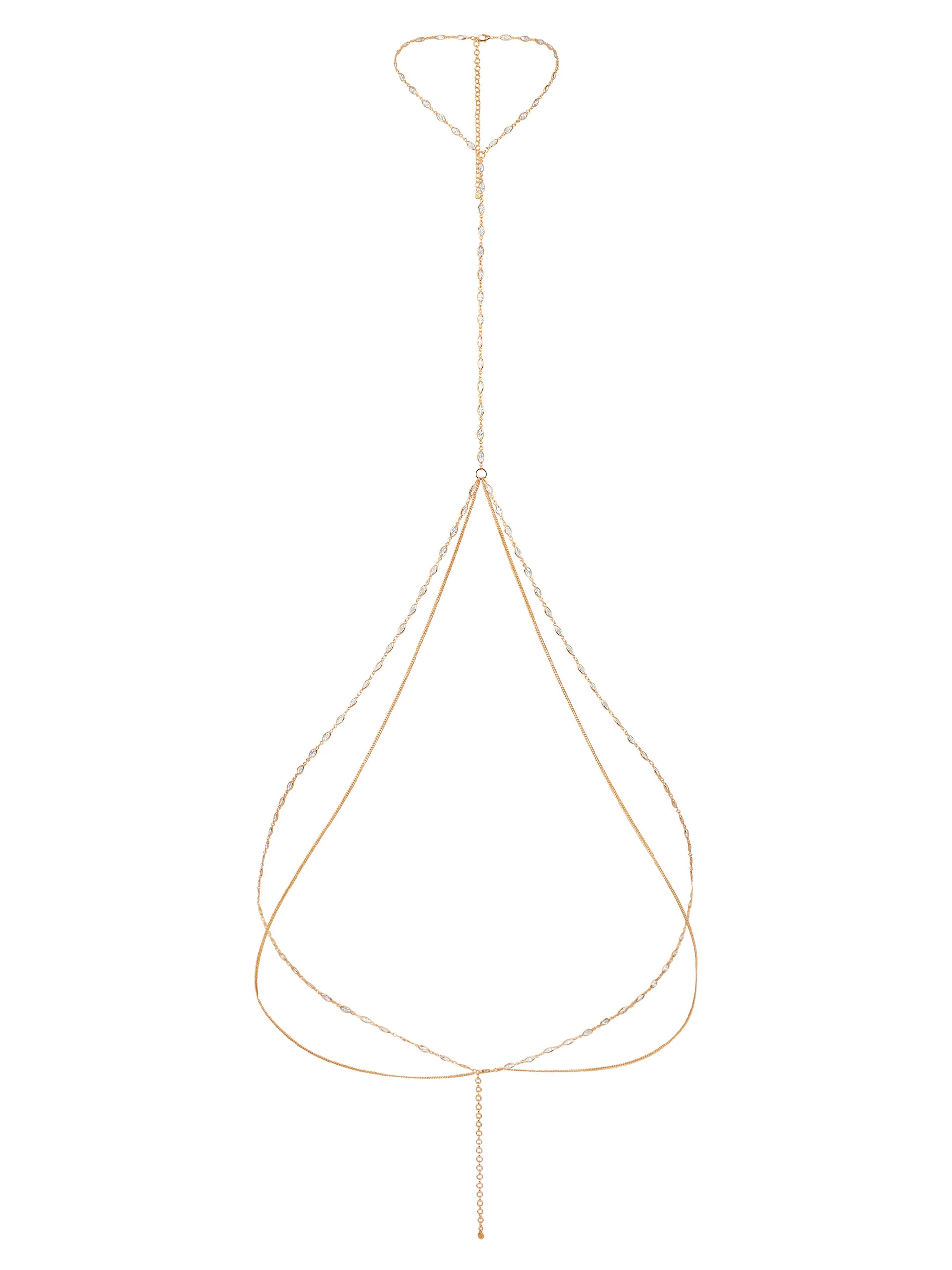 Crystal Baguette Body Chain | Ettika