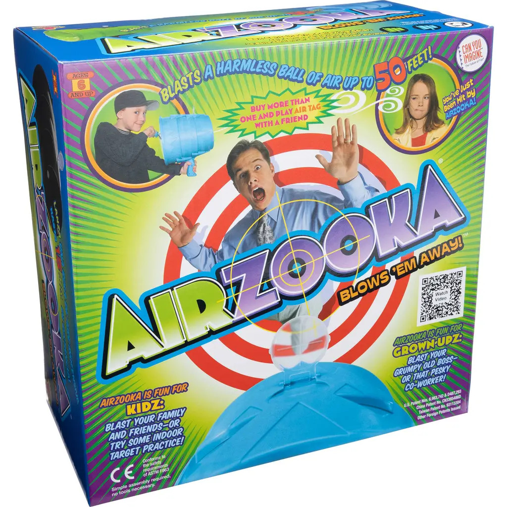 Airzooka Air Shooter in black, air vortex cannon that fires a harmless ball of air