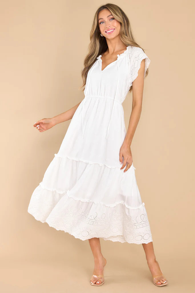 My Darling Heart White Maxi Dress | Red Dress 