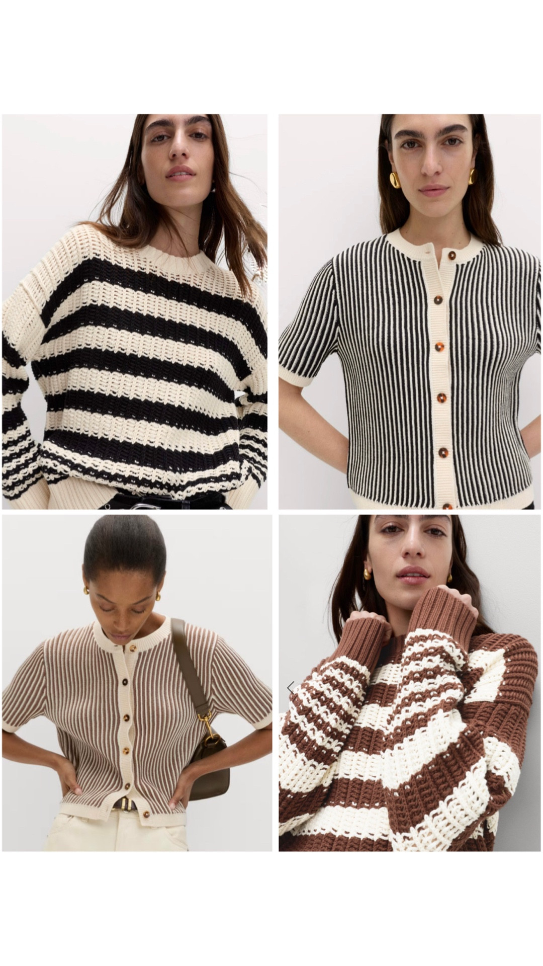 Today I’m showing you some Spring knits from MARKS AND SPENCER.
We have a Cotton Rich Striped relaxed jumper in a conker and black mix and a Cotton Rich Textured Cropped Cardigan in a golden brown and a black mix.

#LTKstyletip #LTKspring #LTKuk
