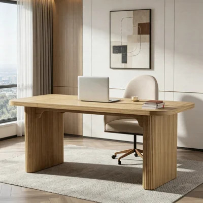 62.2" Wood Executive Desk, Simple Rectangular Computer Writing Table For Home Office | Wayfair North America