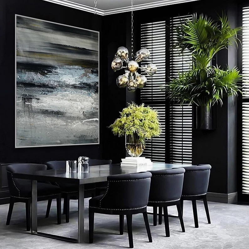 Neutral color Oversize Minimalist Acrylic Painting Framed Extra Large Minimal Simple Easy Sea Oce... | Etsy (US)