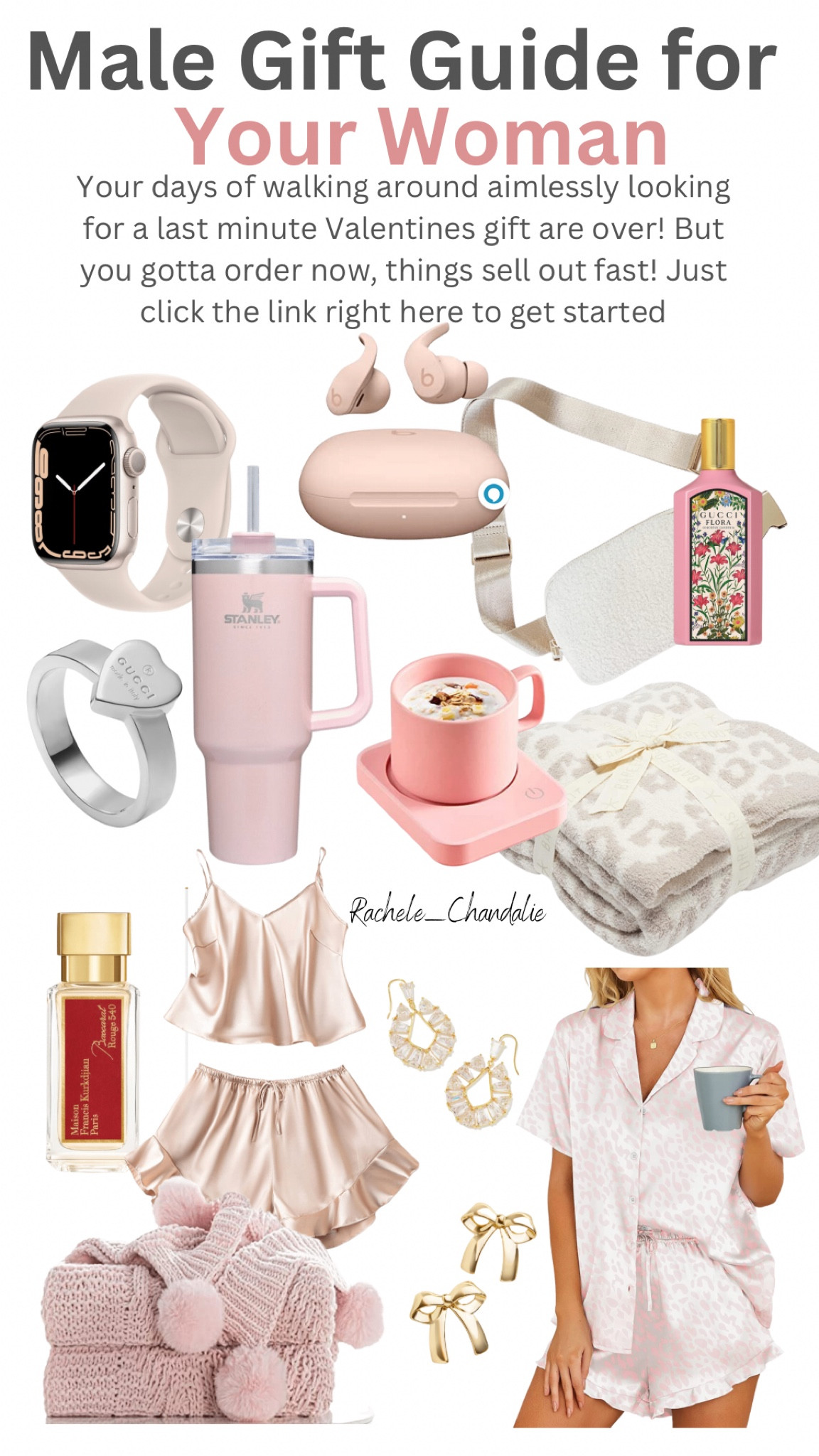 Gifts for wife, gifts for girlfriend, Valentines Day, barefoot dreams blanket, moon beats, Gucci, pink, mug warmer, Valentine’s Day pajamas, Apple Watch 