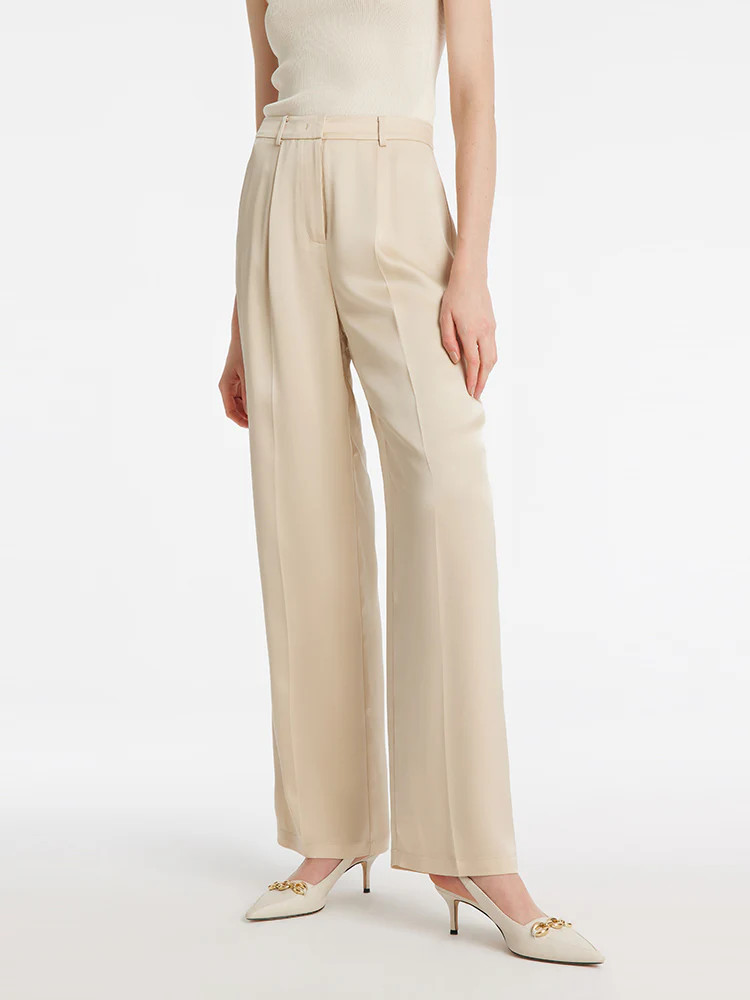 Acetate Straight Full Length Women Pants | GOELIA