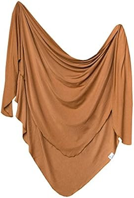 Large Premium Knit Baby Swaddle Receiving Blanket"Camel" by Copper Pearl | Amazon (US)