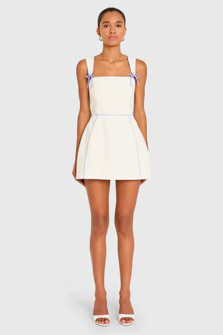 Amanda Uprichard Baylee Romper in Ivory English Lavender - Size S | Amanda Uprichard