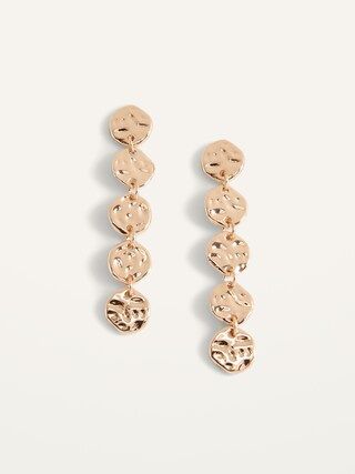 Gold-Toned Hammered Disc Drop Earrings for Women | Old Navy (US)