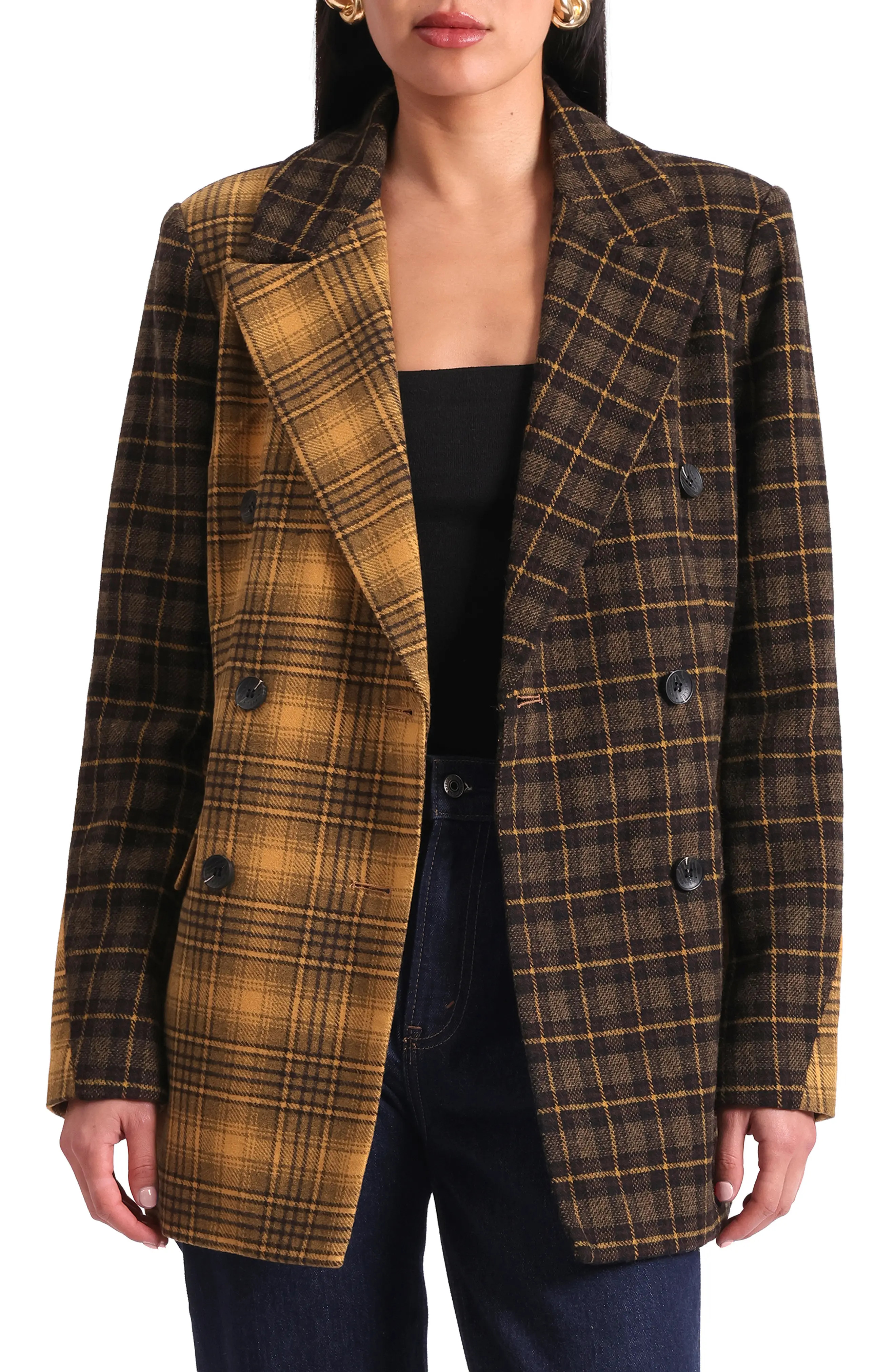 Mixed Plaid Hourglass Double Breasted Blazer (Women) | Nordstrom | Nordstrom