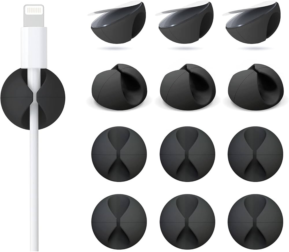 12 Pack Cable Clips, Znben Cord Organizer Holder Adhesive Cable Management Charger Wire Holder Cl... | Amazon (US)