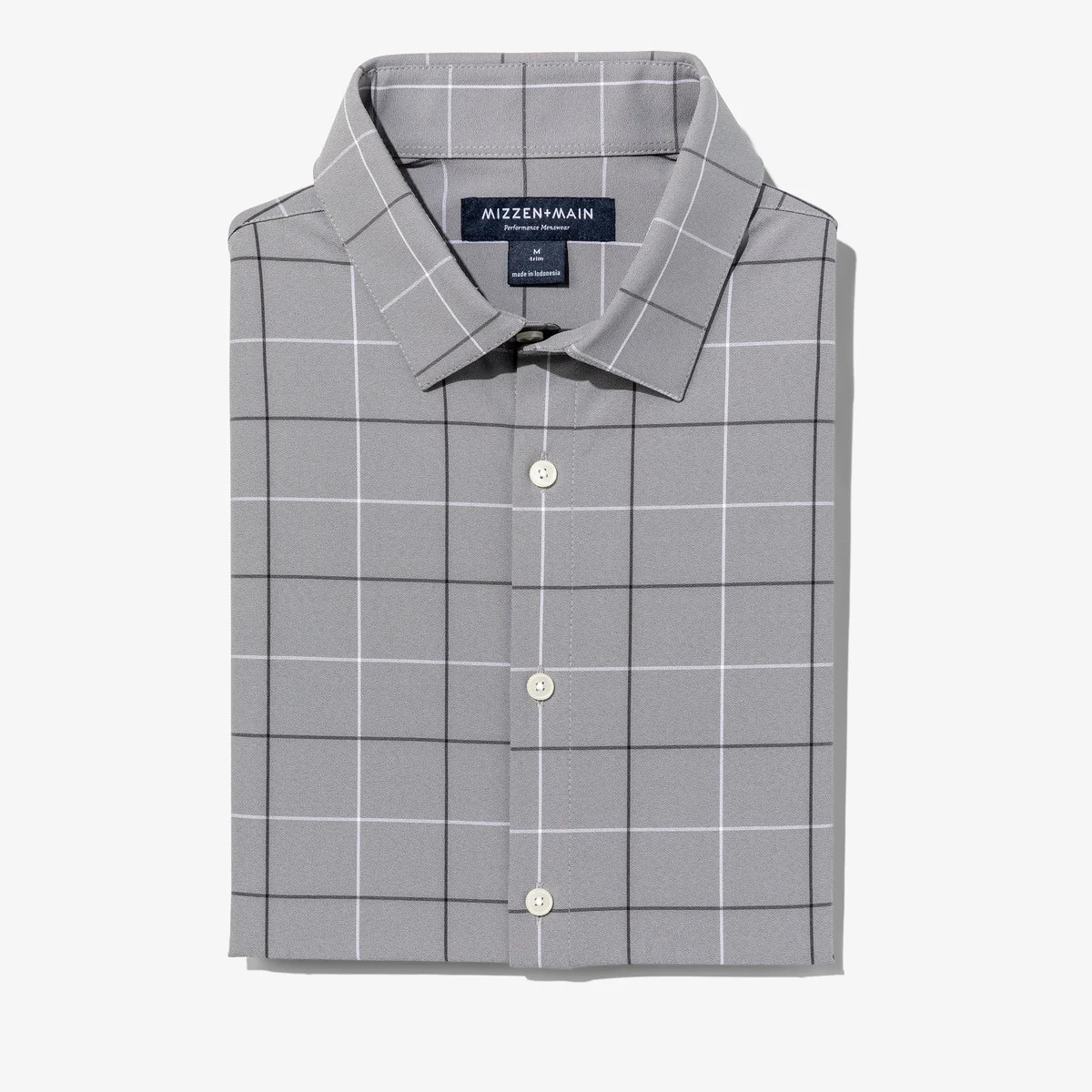 Leeward Dress Shirt - Gray Black Large Check - Mizzen+Main | Mizzen + Main