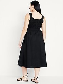 Waist-Defined Ruffled Midi Dress | Old Navy (US)
