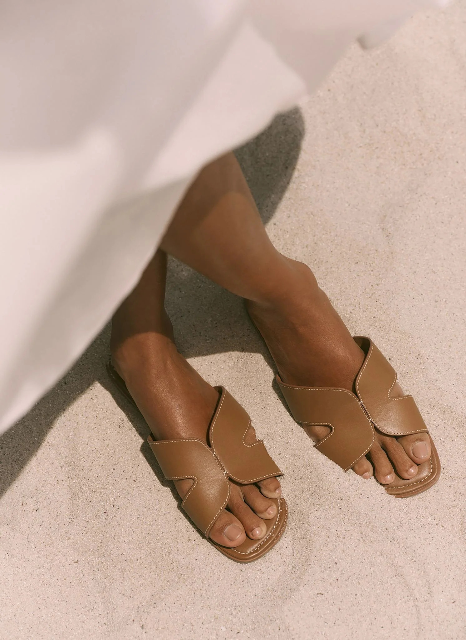 Darcy Tan Leather Sandals | Mint Velvet