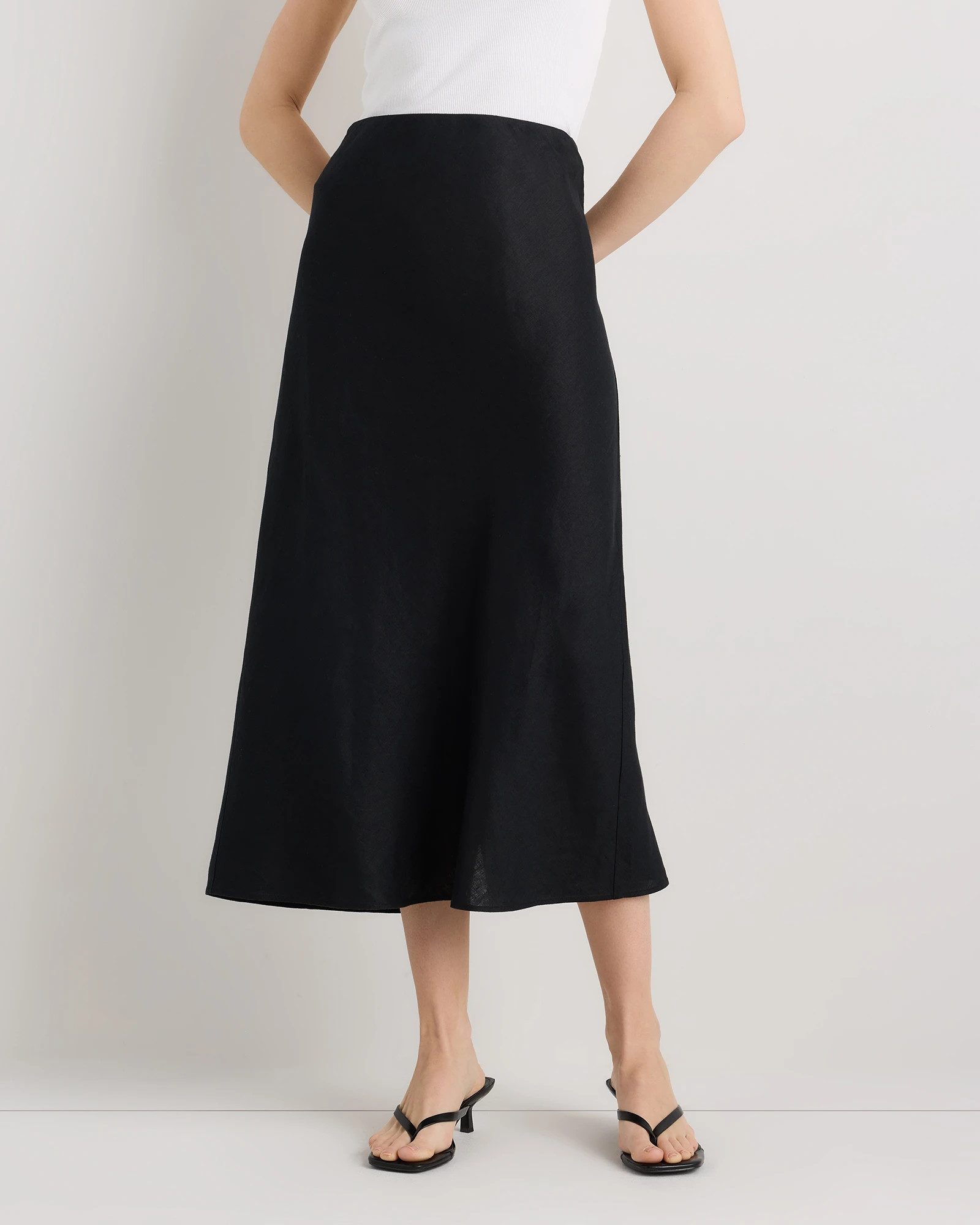 100% European Linen Midi Slip Skirt | Quince