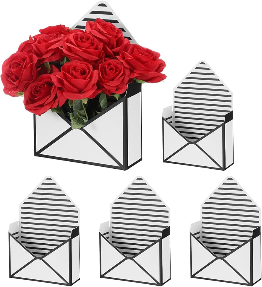 PATIKIL Paper Flower Gift Bags, 5 Pcs Paper Bouquet Flower Envelope Gift Bag with Handle Small Fo... | Amazon (US)