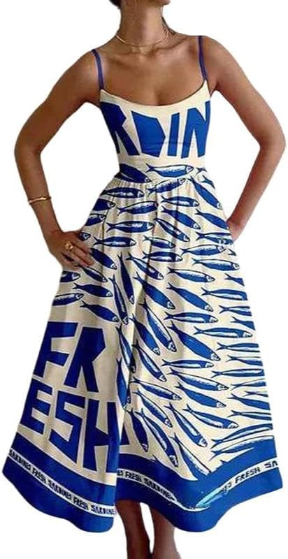 Melliflo Women Sleeveless Y2K Graffiti Print Cami Dress Summer Casual Spaghetti Strap Boho Dresse... | Amazon (US)