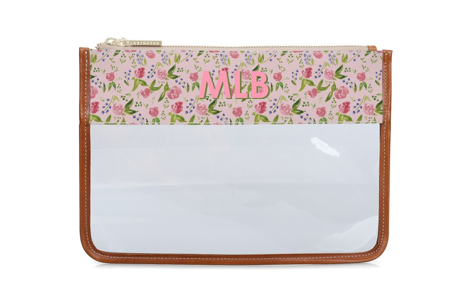 Clear Katie Pouch - Monogram Stripe | Barrington Gifts