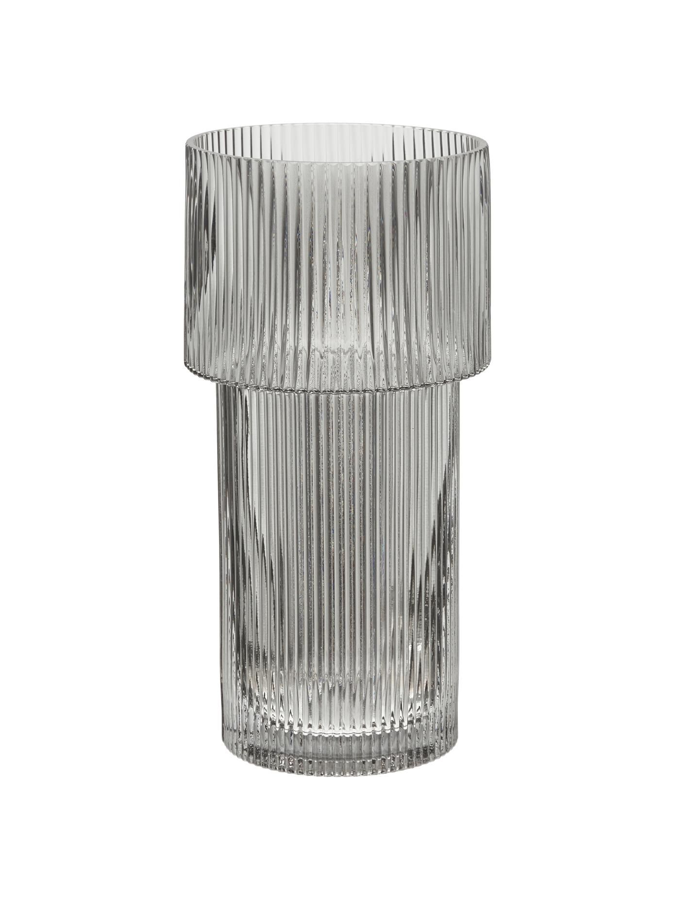 Vase verre gris à surface rainurée Lija | WestwingNow | WestwingNow EU