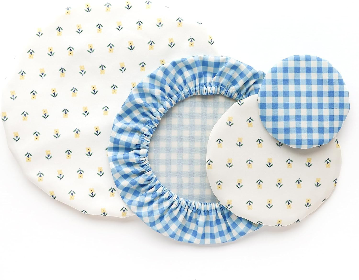 Esembly Bowl Caps, Washable Bowl Covers - Buds + Gingham, 4-Pack | Amazon (US)