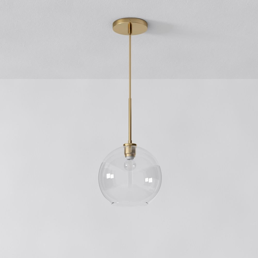 Sculptural Glass Globe Pendant - Clear | West Elm (US)