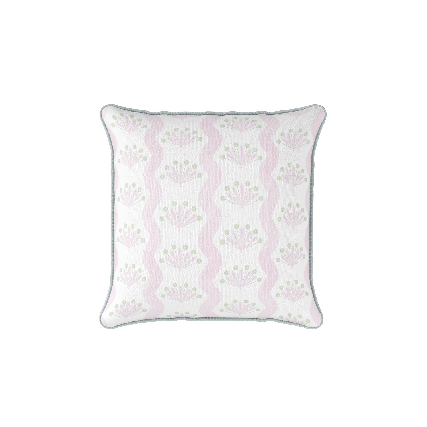 Cielle Home | Pastel Pink Scalloped Striped Throw Pillow | Cielle Home
