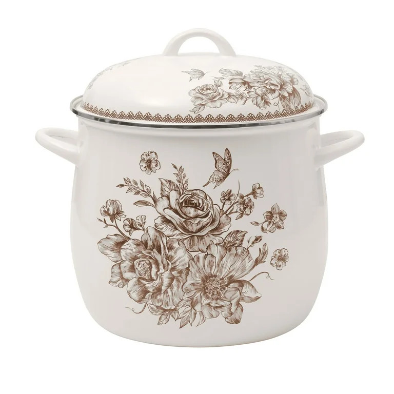 The Pioneer Woman Agatha 12-Quart Enamel on Steel Stock Pot, Brown | Walmart (US)