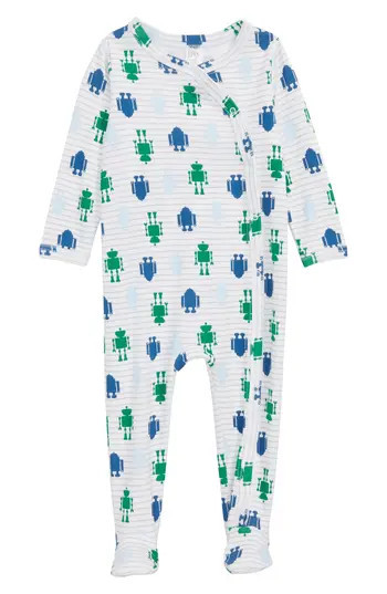 Infant Boy's Nordstrom Baby Print Footie, Size Newborn - White | Nordstrom
