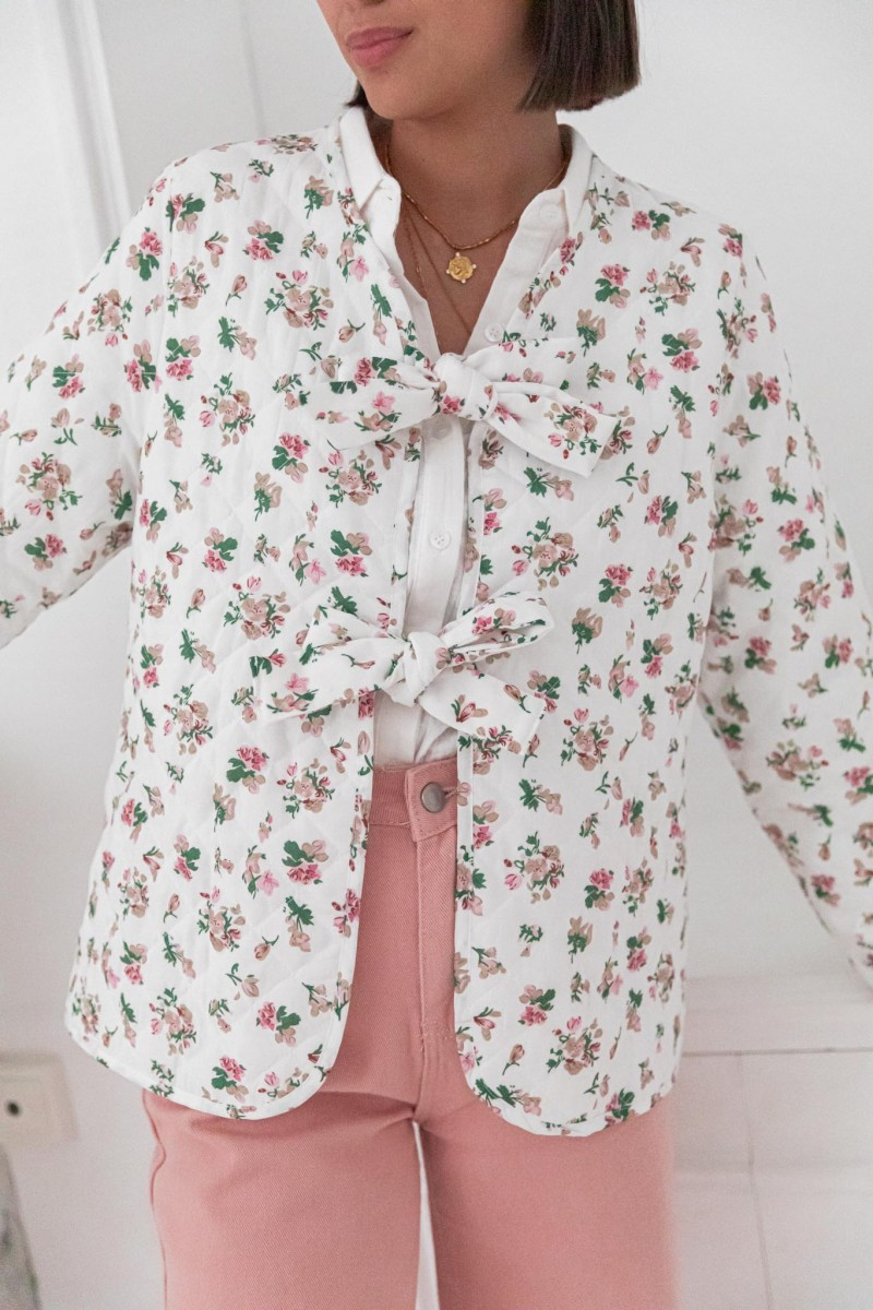 YOHJI Blanche - Veste Matelassée Fleurie | Pretty Wire