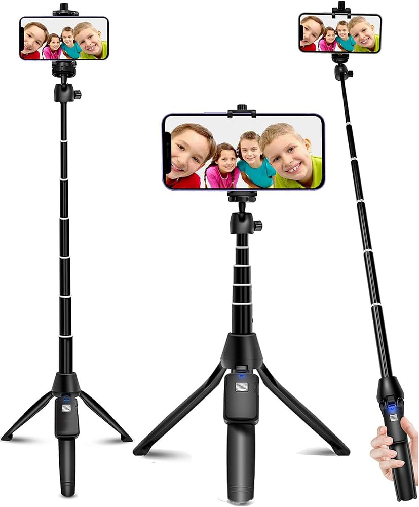 Selfie Stick, 46 inch Extendable Selfie Stick Tripod,Phone Tripod with Wireless Remote Shutter,Gr... | Amazon (US)