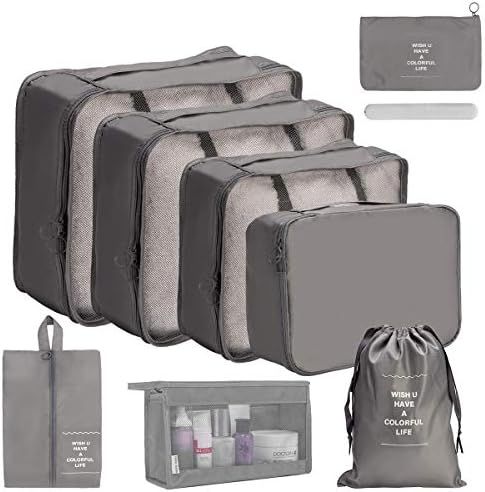 OrgaWise 9 Set Packing Cubes,Luggage Organizer Bag with Shoes Bag Packing Cubes Travel Storage Ba... | Amazon (CA)