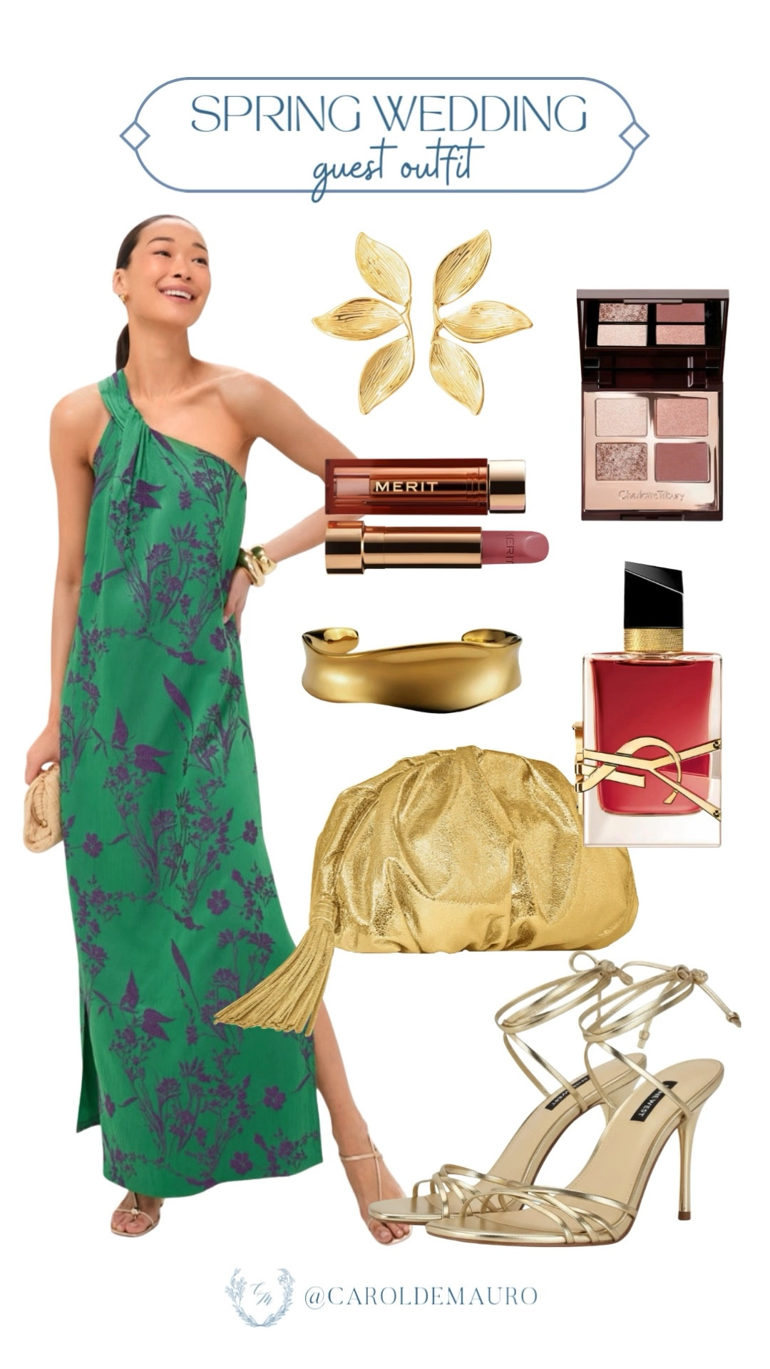 There is something so chic about this vibrant green one-shoulder maxi paired with bold gold accents! You’ll love how the metallic clutch and strappy heels level up the floral print for a look that feels high-end but totally effortless.

formal wear, party dress, wedding guest outfit, cocktail look, cute accessories, floral dress, spring outfit, petite fashion

#LTKootd #LTKU #LTKSeasonal