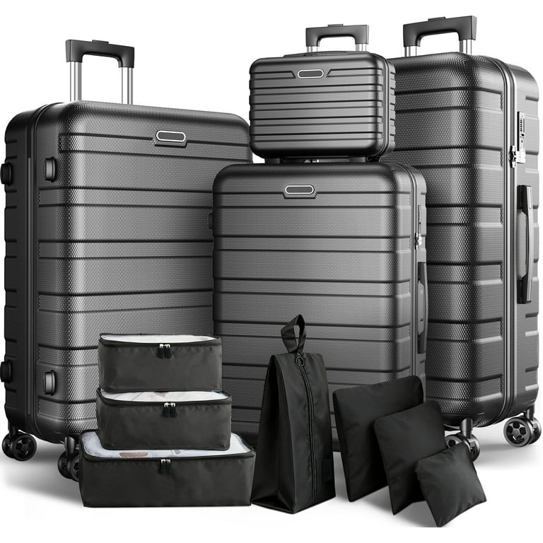 Newest Extended Storage 11-Piece Luggage Set, 28" & 24" Spinner Suitcases with 20" Carry-On Bag, ... | Walmart (US)