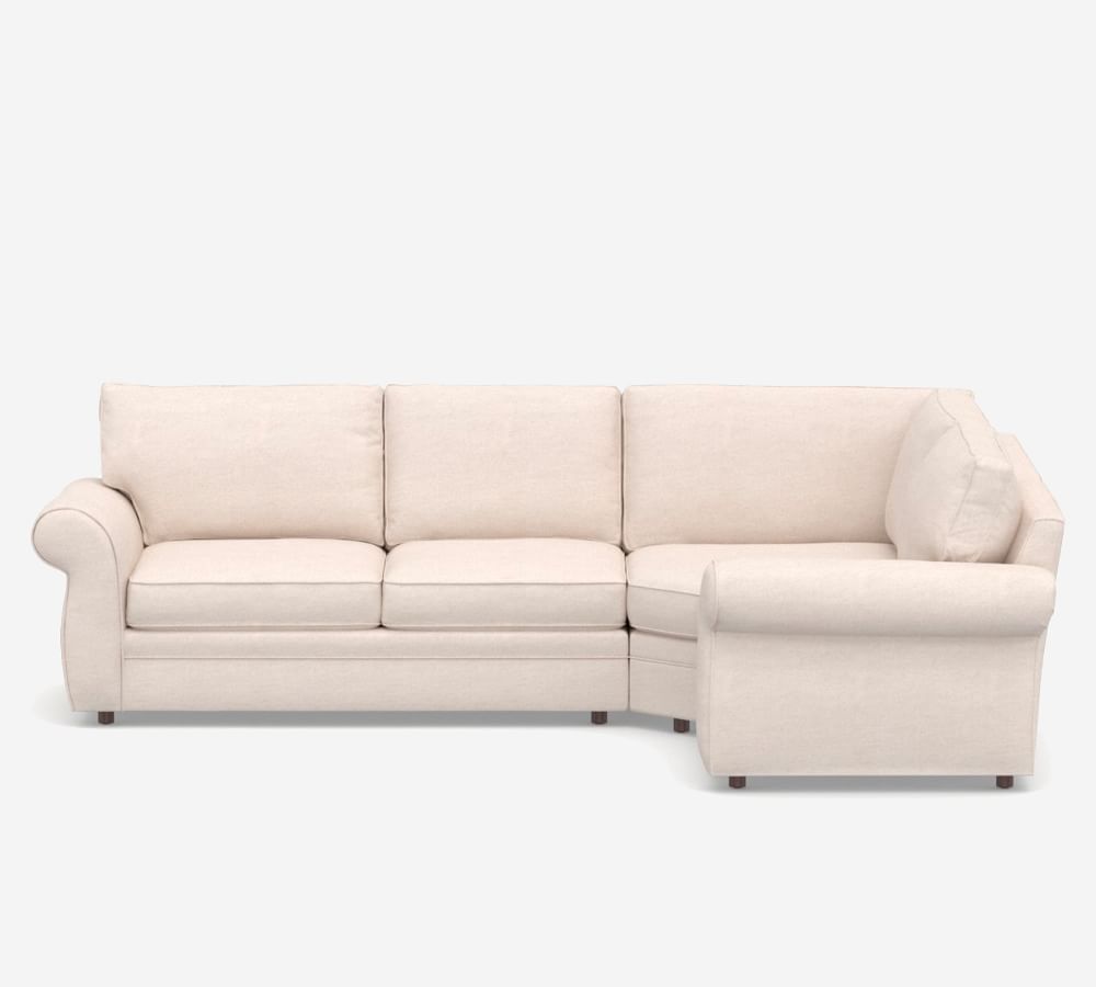 Pearce Roll Arm Upholstered 3-Piece Sectional with Wedge | Pottery Barn (US)