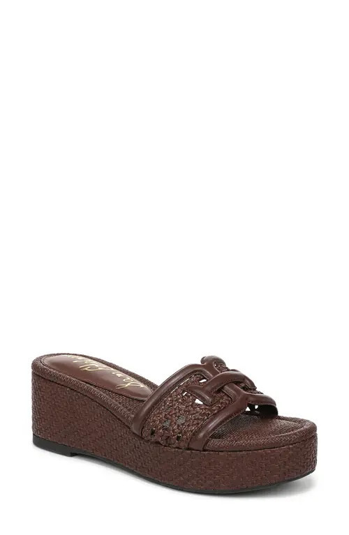 Sam Edelman Pauleena Platform Wedge Slide Sandal in Terazzo Brown at Nordstrom, Size 9.5 | Nordstrom