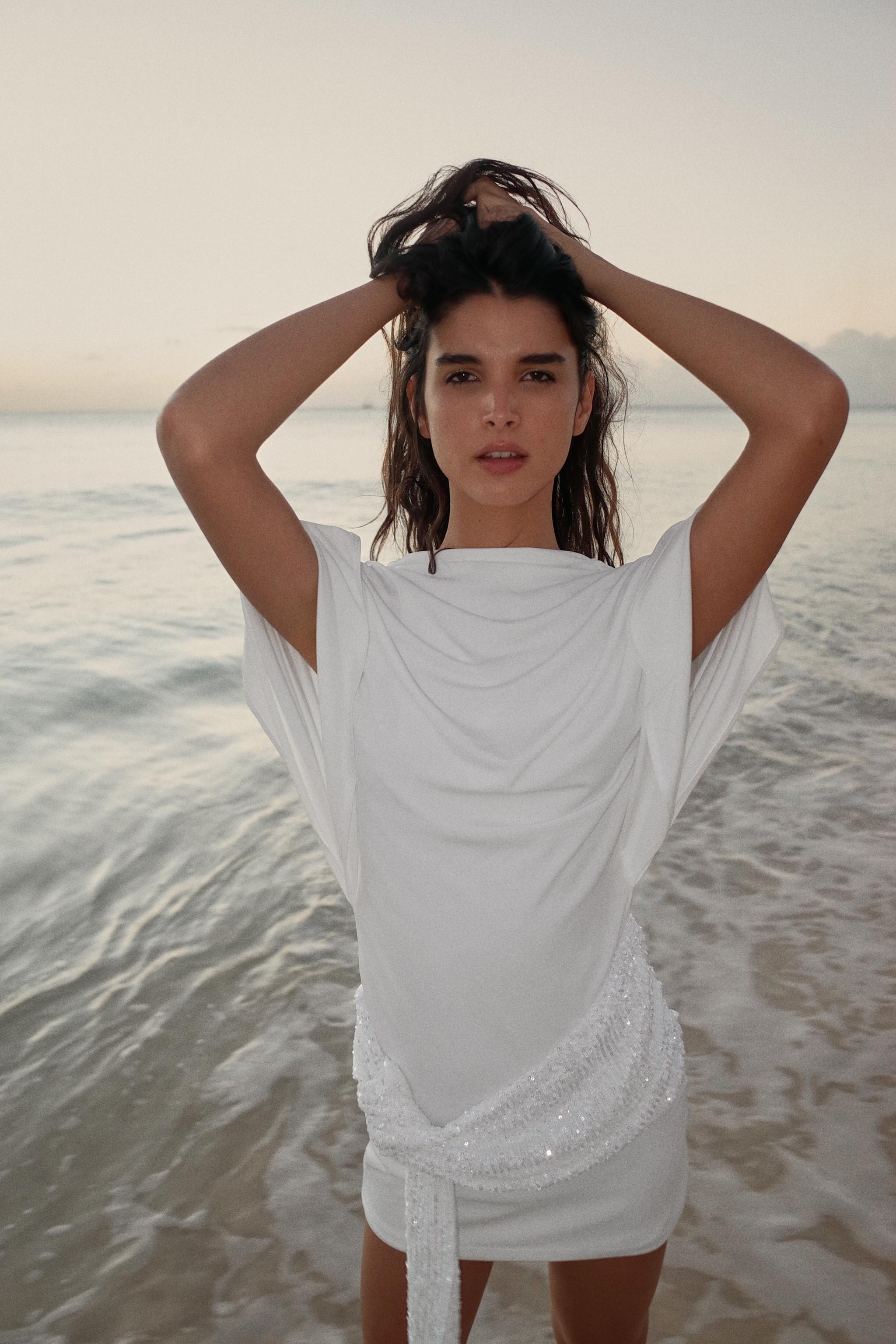 SHORT DRESS WITH COMBINED SEQUINS | Zara US