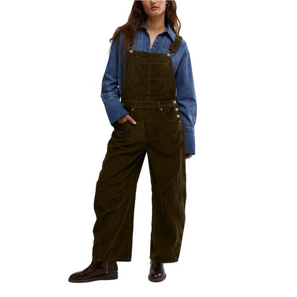 Women's Free People Good Luck Cord Barrel Overalls bibs-coveralls | Scheels Sports