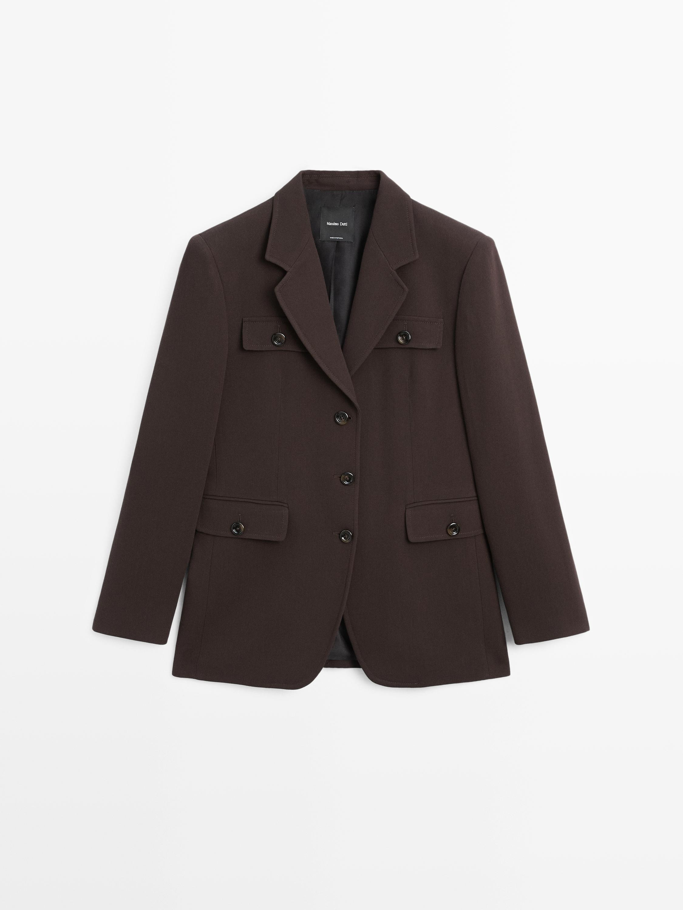 Blazer met zakken en reverskraag | Massimo Dutti NL