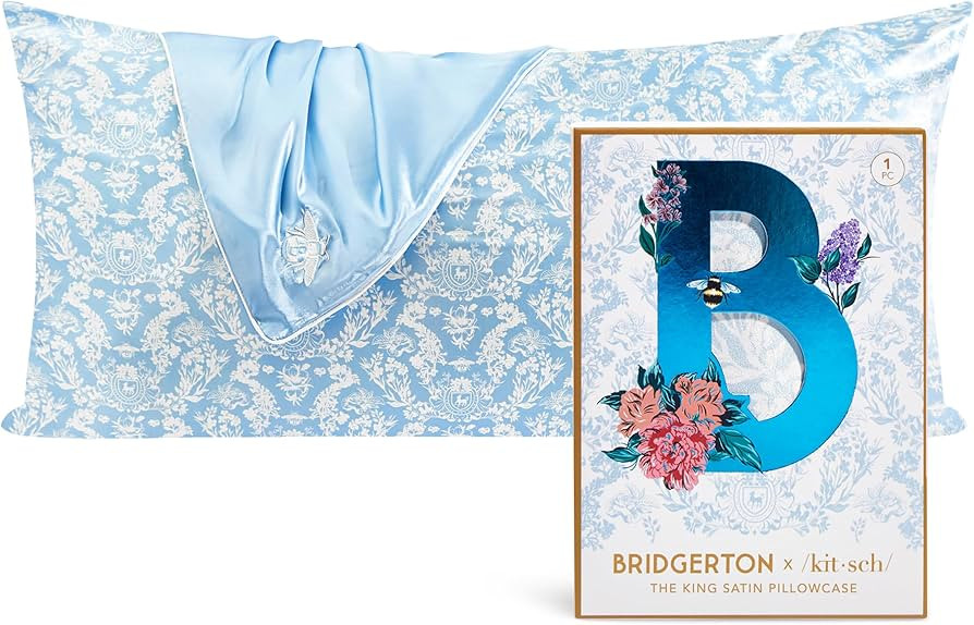 Kitsch x Bridgerton Satin Pillowcase with Zipper for Hair Skin, Softer Than Silk Pillow Cases, Wr... | Amazon (US)