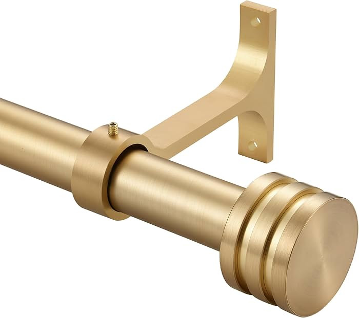 Single Curtain Rods 48-84 Inches,1 inch Heavy Duty Adjustable Window Drapery Rod, Modern Round De... | Amazon (US)