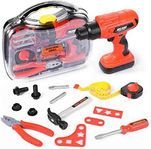 Elitoky Kids Tool Box Set - 16 PCS Pretend Play Tool Toys for Toddler, Kids Electric Power Drill ... | Amazon (US)