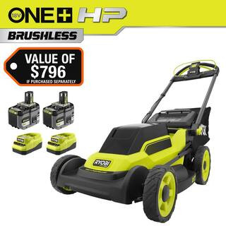ONE+ HP 18V Brushless 20 in. Cordless Battery Walk Behind Self-Propelled Lawn Mower w/ (2) 6.0 Ah... | The Home Depot