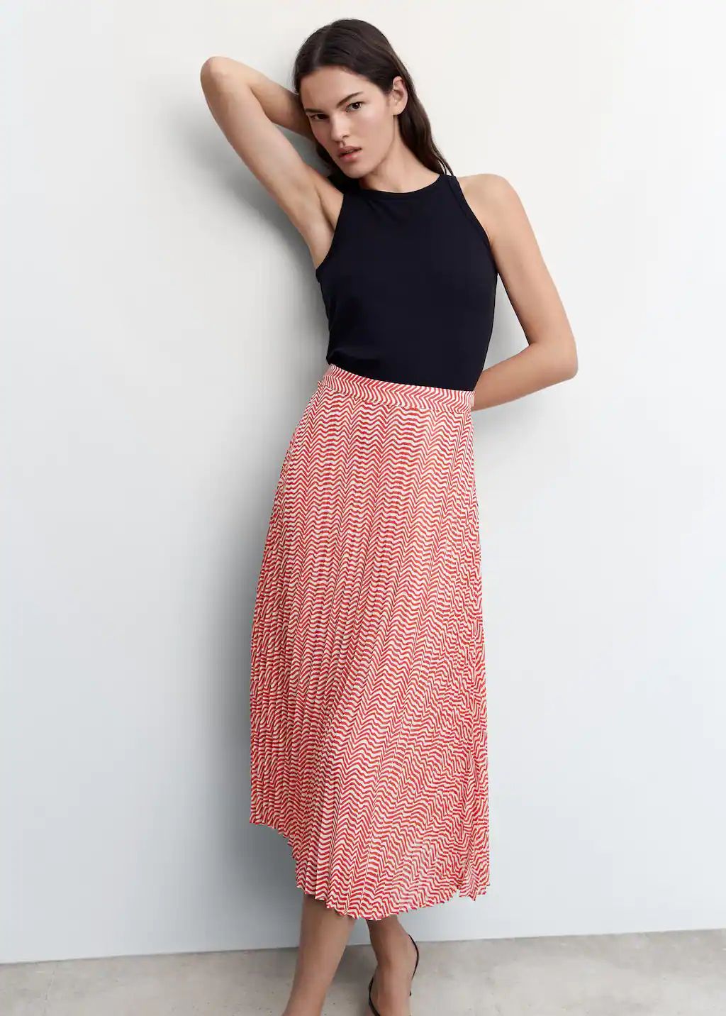 Printed pleated skirt | MANGO (US)