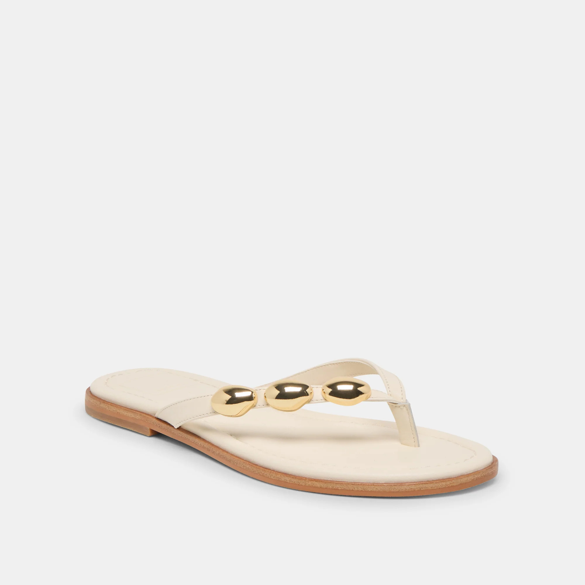 Juny Sandals Off White Leather | DolceVita.com