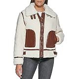 Levi's Women's Plus Sherpa Moto Jacket (Standard & Plus Sizes), Cream/Brown, 2X | Amazon (US)
