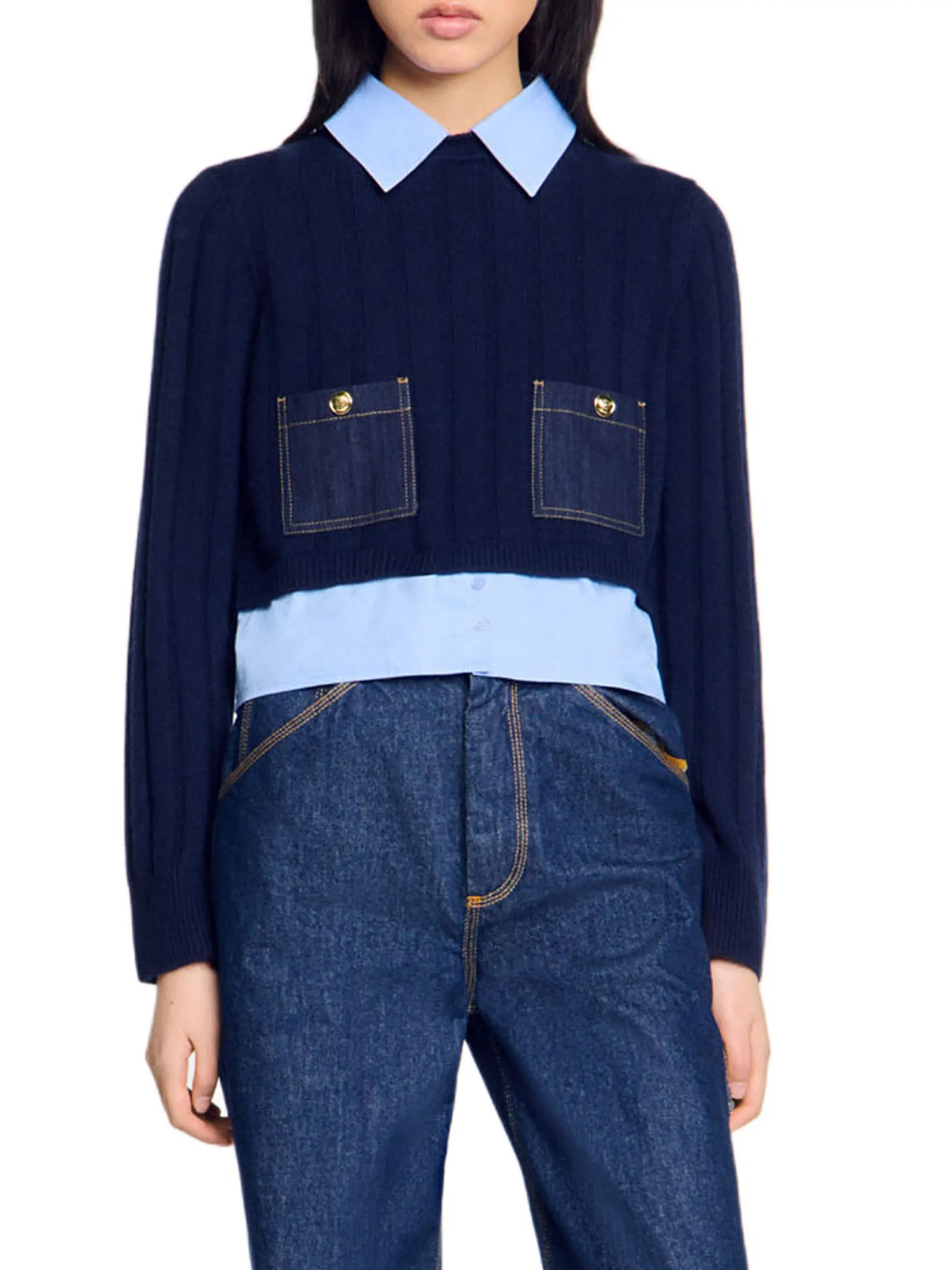 Cropped Wool and Cashmere Sweater | Saks Fifth Avenue