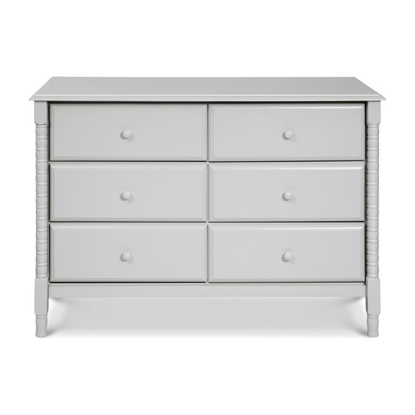 Jenny Lind Spindle 6-Drawer Dresser, Fog Grey | Maisonette
